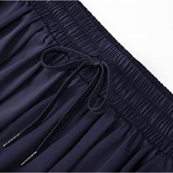 New Womens Luogongzi 2 in 1 Flowy Running Navy Shorts Sz M - Picture 5 of 12